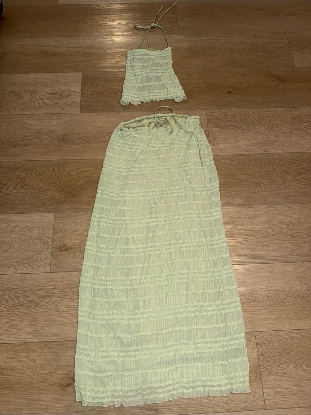 Women’s Light Green Smocked Matching Set